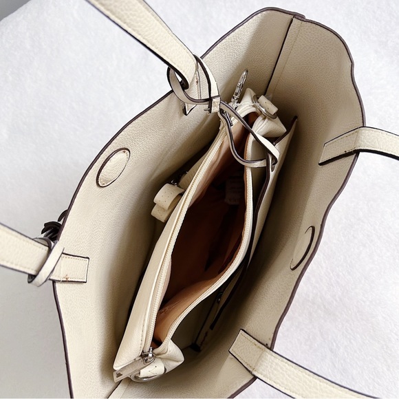 Faux Leather Small Shoulder Tote Bag Brown - Picture 5 of 9